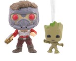 Hallmark Funko Pop! Marvel Starlord and Groot Christmas Ornament 2 Pack New - £14.78 GBP