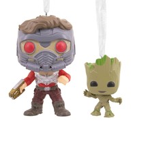Hallmark Funko Pop! Marvel Starlord and Groot Christmas Ornament 2 Pack New - £14.47 GBP