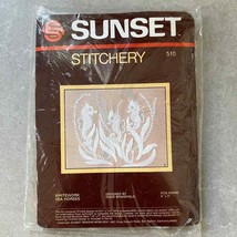 Sunset Stitchery Water Wonderland Whitework Sea Horses Kit #510 4"x5" NIP - $15.47