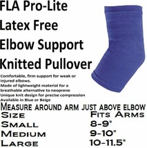 FLA Latex-Free Elbow Support Knitted Pullover (Blue) Medium - $14.55