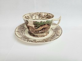 1940 Royal Staffordshire Rural Scenes A.J. Wilkinson Tea Cup &amp; Saucer England - £31.00 GBP