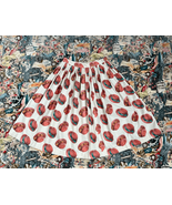 Vtg 1950s White Cotton Skirt XS Novelty Print Pink Boater Hats 25 Waist - £114.67 GBP