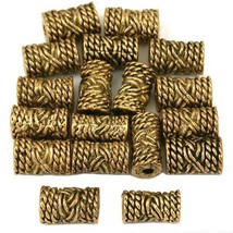 Bali Tube Rope Antique Gold Plated Beads 8.5mm 15 Grams 15Pcs Approx. - £5.30 GBP