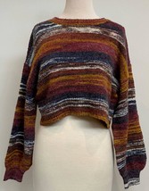 Needii Women&#39;s Boucle Cropped Sweater Burgundy - $61.33 CAD