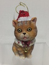 North Pole Orange Sitting Cat Ornament - £10.03 GBP