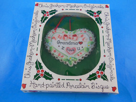 Grandma I LOVE You 1996 Porcelain Heart Christmas Ornament Chris Graham ... - $204.22 MXN