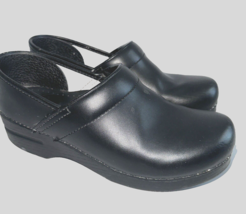 DANSKO Ingrid Black Clogs Women EU 39 US 8.5-9 M Mules Leather Shoes - £25.63 GBP