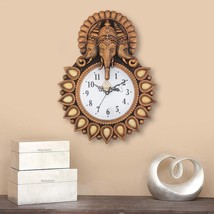 Premium Plastic Designer Stones Ganesha Wall Clock (Copper, 12 Inch) Home DECOR - £32.43 GBP