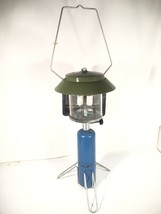 Vintage Green Bernz-o-Matic Porta Light Lantern Propane Pyrex Glass Stand USA... - £42.09 GBP