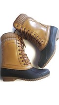 Sociology Maze All Weather Boots With Knit Cuff Tan Womens Size 7 or 10 - $24.67