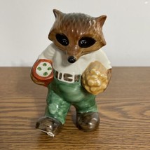 VINTAGE 1981 GOEBEL RINGTALE RACCOONS Holding Firewood And Food Ceramic ... - £7.57 GBP