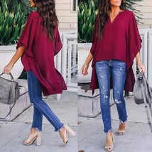 Office Ladies Shirts Women Solid Blouse Casual V Neck Party Blouse Blusas 2022 S - £32.15 GBP