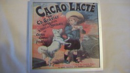 Cacao Lacté Advertising Framed Print, Child with Dog - $40.00
