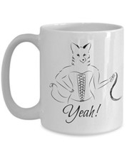 FoX Yeah - Novelty 15oz White Ceramic Fox Mug - Perfect Anniversary, Birthday or - £17.29 GBP
