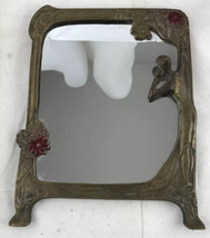 Vintage Art Nouveau Revival Brass Vanity Mirror Echo Maiden Looking In Glass - £48.58 GBP