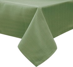 Herringbone Jacquard Rectangle Tablecloth Waterproof Holiday Table Cover Spill O - £36.25 GBP