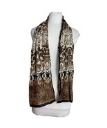 Adrienne Vittadini Silk Animal Print Scarf Brown Black 11&quot; X 55&quot; - £14.19 GBP