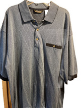 LD Sport Collection Men’s XXLT Blue Short Sleeve 1/4 Button Cotton Blend... - $9.89