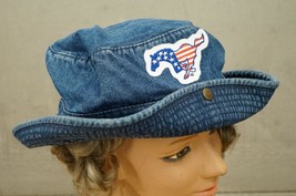Vintage Young An Denim Hat Souvenir Chincoteague Island Patriotic Horse ... - $24.74