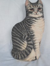 Vintage 3D Striped Cat Weighted Bottom Stuffie Pillow - £26.16 GBP
