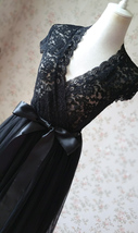 Black Maxi Tulle Skirt Outfit Women Custom Plus Size Black Tulle Skirt image 4