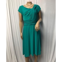 Jessica Howard Dress Womens 6 Green Gathered Stretch Swing Sheath - $27.44