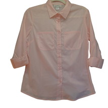 Jaclyn Smith Womens Button Up Pink Size Small 100% Cotton Roll Tab Sleeve - £8.80 GBP