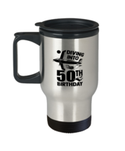 Coffee Travel Mug Funny Diving Into 50th Birthday  - £20.06 GBP