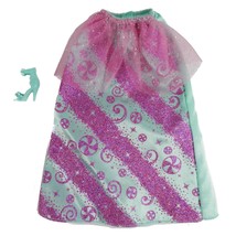2015 Barbie Dreamtopia Princess Mint Green Purple Candy Print Gown Skirt  DHM51 - £3.92 GBP