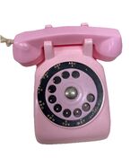 Vintage Toy Plastic Pink Telephone Rotary Dial Bell Collector 4”x2” Gift... - $181.60 MXN