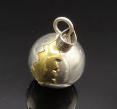 MEXICO 925 Silver - Vintage Two Tone Tree Sphere Ball Pendant (RATTLES)- PT20793 - £58.05 GBP