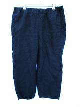 J Jill Love Linen Black Pull on Cropped Pants 100% Linen Womens Size Medium - $23.74