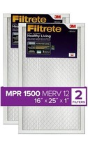 Filtrete 16x25x1, AC Furnace Air Filter, MPR 1500, Healthy Living Ultra ... - £39.70 GBP