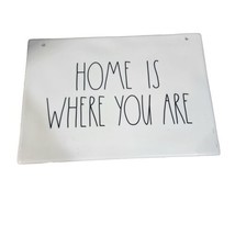 Rae Dunn Home Is Where You Are Large Ceramic Hanging Wall Plaque 12&quot;x9&quot; White  - $19.79