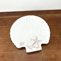 Coastal Home Cape Coral Sea Shell Shape 7.5&quot; Trinket Dish Plate, Nautical Beach - $29.97