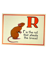 Cavallini Letter R Framable Nursery Art 1930s Repro Alphabet Flash Card ... - $9.79
