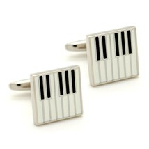 PIANO KEYS CUFFLINKS Music Musician Pianist GIFT BAG Keyboard Player Sil... - $223.24 MXN
