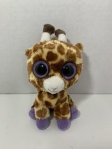 Ty Safari Beanie Baby Boos 6” plush giraffe brown purple sparkle glitter... - $5.93