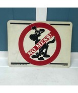 NO MESS Vintage Plastic Novelty Sign 1985 H&amp;L Enterprises 10.5X8&quot; Black Dog - $22.72