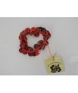 BEACHCOMBERS DEEP RED COLORED BEADS ELASTIC BRACELET COSTUME JEWELRY BEA... - £12.57 GBP