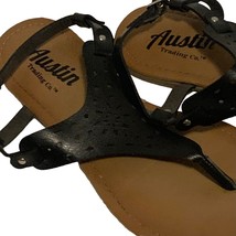 Austin Trading T Strap Sandals Black Cut Out Women Size 8 Buckle Ankle S... - €7,72 EUR