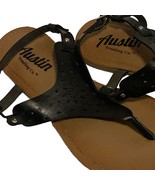 Austin Trading T Strap Sandals Black Cut Out Women Size 8 Buckle Ankle S... - €7,72 EUR