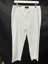 Talbots Heritage Crisp White Modern Flat Cropped Pants Stretch Cotton  10 - £19.35 GBP