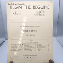 Vintage Sheet Music, Begin the Beguine by Cole Porter and Maria Grever, Spanish - £20.06 GBP