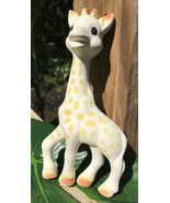  Vtg Giraffe 7&quot; Blow Mold Rubber Squeak toy White Yellow Orange as found... - €11,75 EUR