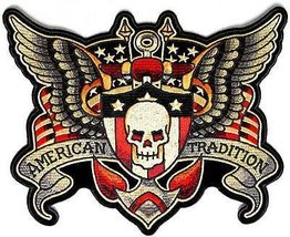 American Tradition USA Patriotic MC Club Motorcycle Biker BACK Patch LRG-0369 - £19.13 GBP