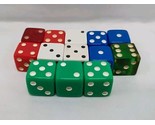 Lot Of (13) Vintage D6 Dice Red White Blue Green 1/2&quot; - $27.71