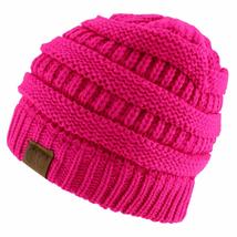 Trendy Apparel Shop Neon Color High Visibility Cable Knit Winter Beanie Hat - Ne - £11.96 GBP