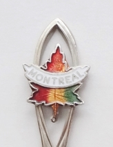 Collector Souvenir Spoon Canada Quebec Montreal Maple Leaf Cloisonne Emblem - £4.01 GBP