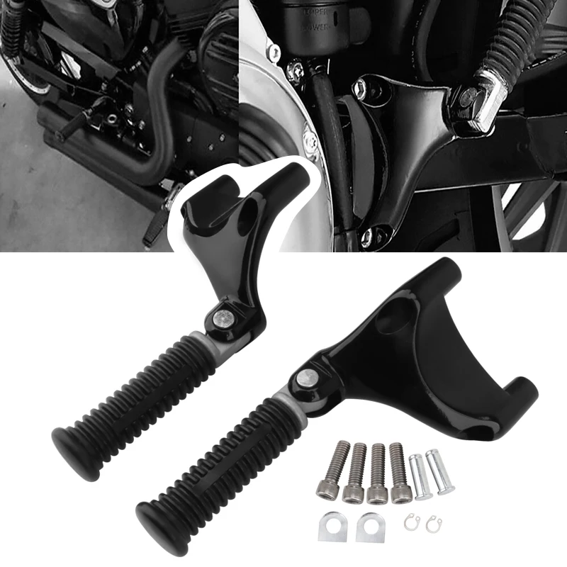 Motorcycle Footrest Black Rest Pedal Passenger Foot Pegs For Harley Sportster - £34.75 GBP